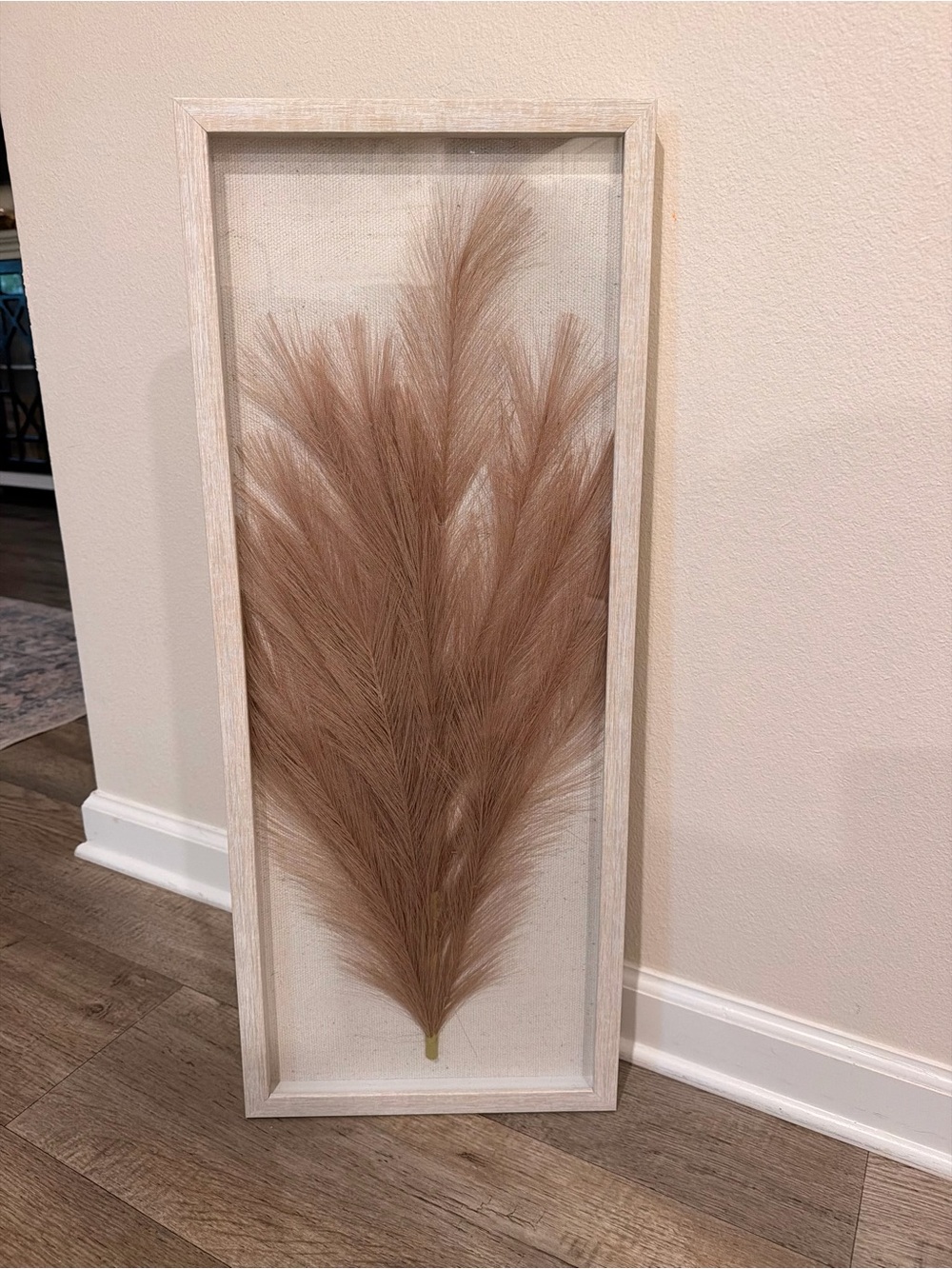 Neutral Brown Framed Pampas Wall Art - Brand